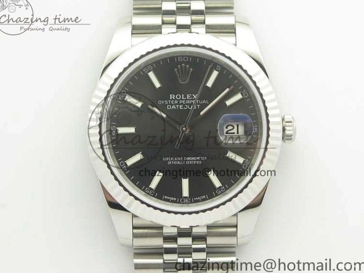 MiroTime 0114 DateJust 41 126334 SS REF 1:1 Best Edition Gray Dial Stick Markers on Jubilee Bracelet A3235 Clone V OdorResistant 3382